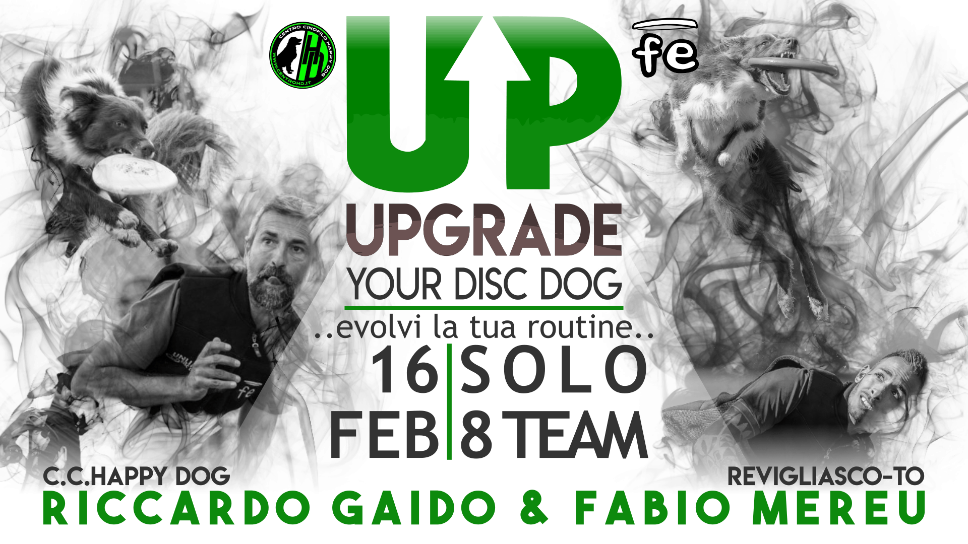 Locandina DISC DOG UPGRADE Prato Febbraio Fabio FE 2020