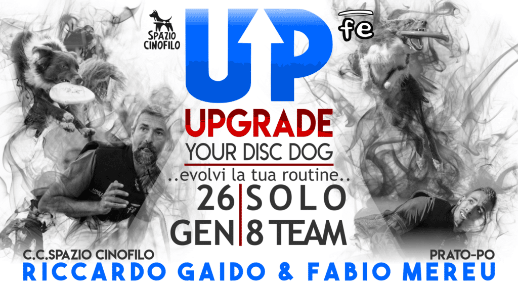 Locandina DISC DOG UPGRADE Prato Gennaio Fabio FE 2020